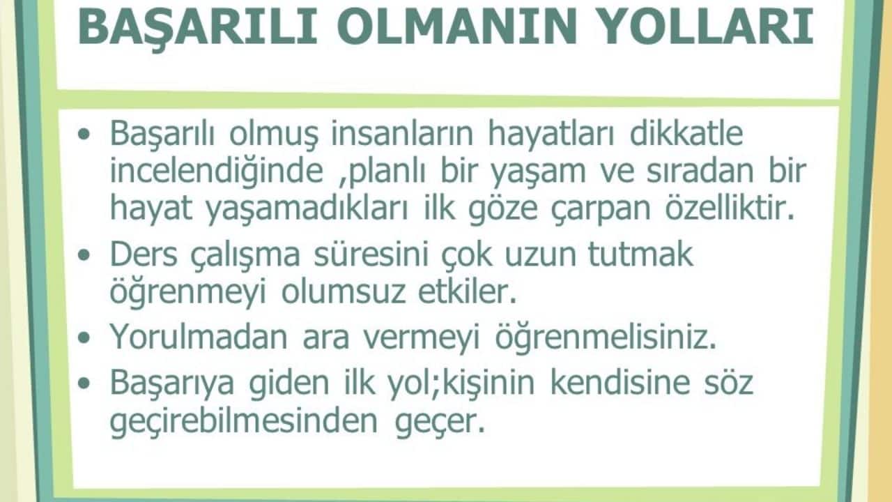 Ders Çalışma Planını Uygulamada Başarılı Olmanın Yolları