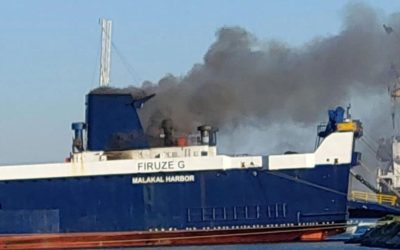 Samsun Limanı’nda Kuru Yük Gemisinde Yangın Çıktı