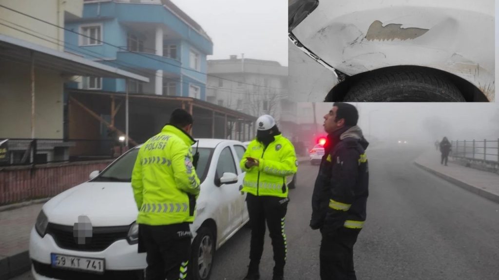 tekirdağ’da otobüs park halindeki araca Çarptı, kaçtı o anlar kamerada