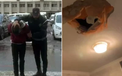 Tavanı delip içeri giren hırsız, anne ve kızına dehşeti yaşattı