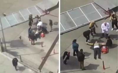 Ataşehir’deki rüzgarın etkisiyle demir pano bir kişiye çarptı