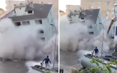 Kartal’da 3 ay önce boşaltılan bina çöktü