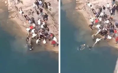 Malabadi Köprüsü’nden düşen şahıs, vatandaşların yardımıyla kurtarıldı