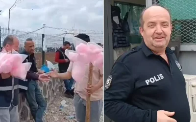 Nevruz Bayramı’nda pamuk şekeri dağıtan polisin sıra dışı jesti!
