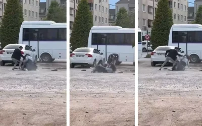 Otoparkta çıkan kavga genç kızların arasını açtı