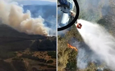 Aliağa’da devam eden orman yangını kontrol altına alınmaya çalışılıyor