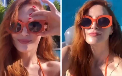 Mine Tugay, havuzda çekilen pozunu paylaştı!