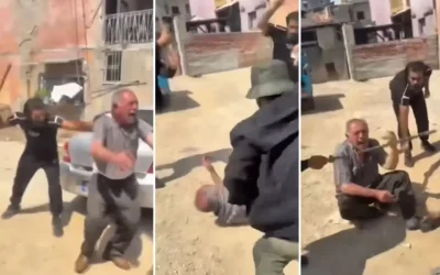 Saldırganlar yaşlı adamı sopalarla vahşice dövdü.