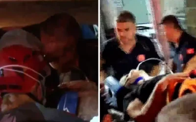 Enkaz altında kalan vatandaş, depremde yıkılan binalardan kurtarıldı.
