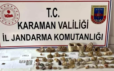 Karaman’da Jandarma Operasyonu: Uyuşturucu ve Fosil Bulundu.