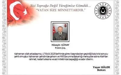 Uzman Çavuş kalp krizi sonucu şehit oldu