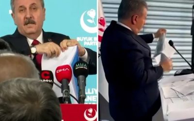 Mustafa Destici raporu kameralar önünde yırttı, salon ayakta alkışladı