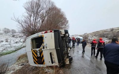 Sivas’ta Okul Servisi Kaza Yaptı: 14 Öğrenci Yaralandı